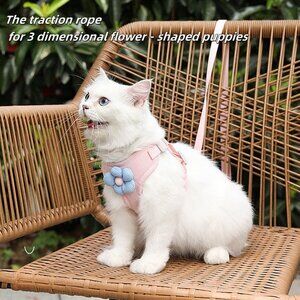 Dog Harness Walking Traction Rope Set for Dog/Cat Vest - style in Pink,Size M